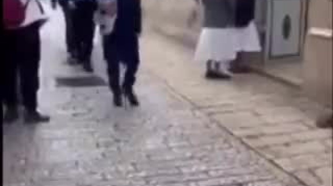 Settlers spit on nuns in front of a church in the Old city of Jerulsam
